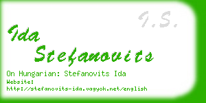 ida stefanovits business card